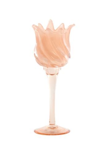 Flora Cam Tealight Mumluk Şeftali – 24 cm