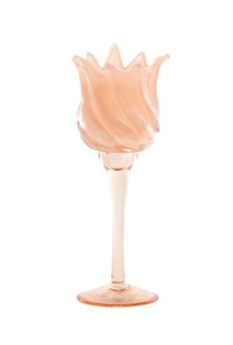 Flora Cam Tealight Mumluk Şeftali – 24 cm