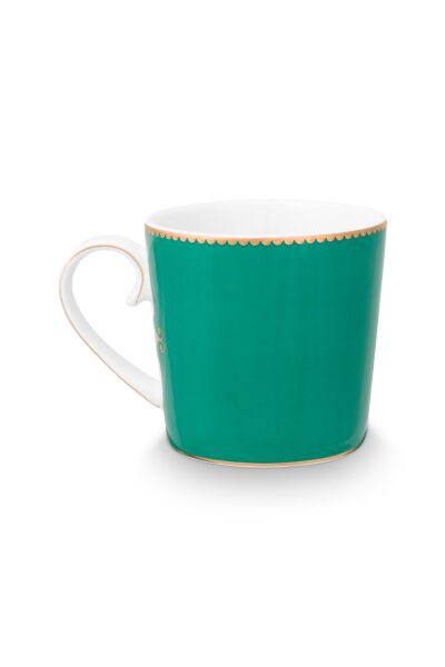 Love Birds Yeşil Madalyon Desenli  Küçük Mug 150 ml