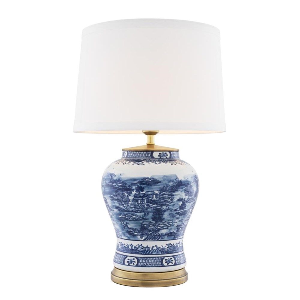 TABLE LAMP CHINESE BLUE