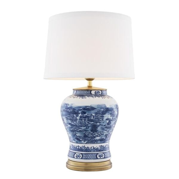 TABLE LAMP CHINESE BLUE