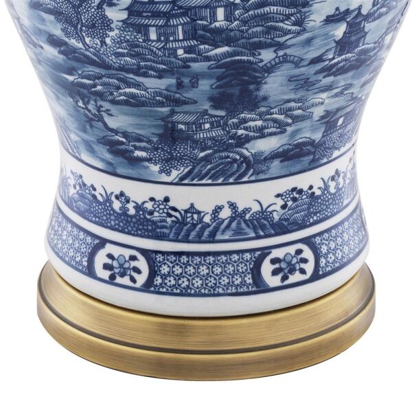 TABLE LAMP CHINESE BLUE