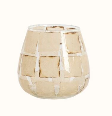 Kuala Cam Tealight Mumluk Şeffaf & Kum – 11x11 cm