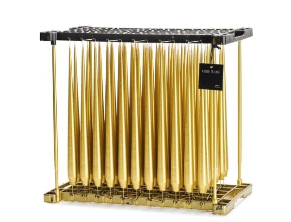Taper candles gold metallic 32 cm