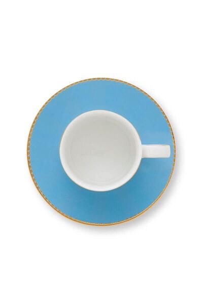 Love Birds Mavi Haki Çizgili Kahve Fincanı 125 ml.