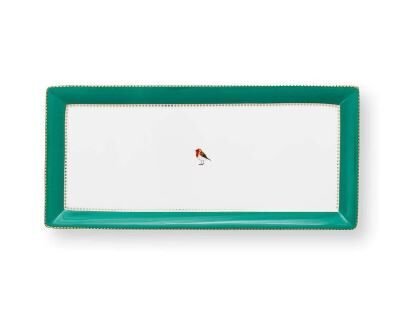 Love Birds Yeşil Servis Tabaği 33.3x15.5cm