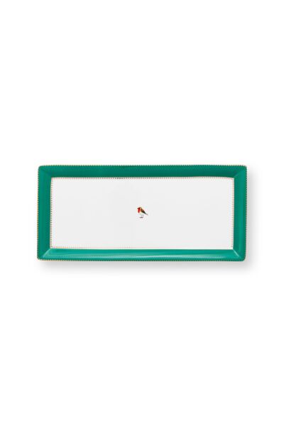 Love Birds Yeşil Servis Tabaği 33.3x15.5cm