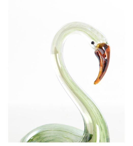 Swan Cam Dekoratif Obje Yeşil – 13x8x20 cm