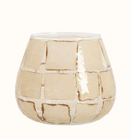 Kuala Cam Tealight Mumluk Şeffaf & Sand – 14x14 cm