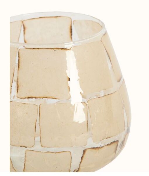 Kuala Cam Tealight Mumluk Şeffaf & Sand – 14x14 cm