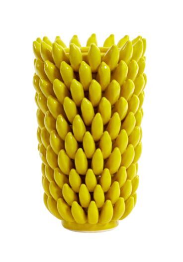 Zita Seramik Dekoratif Vazo Sarı – Ø25x45 cm