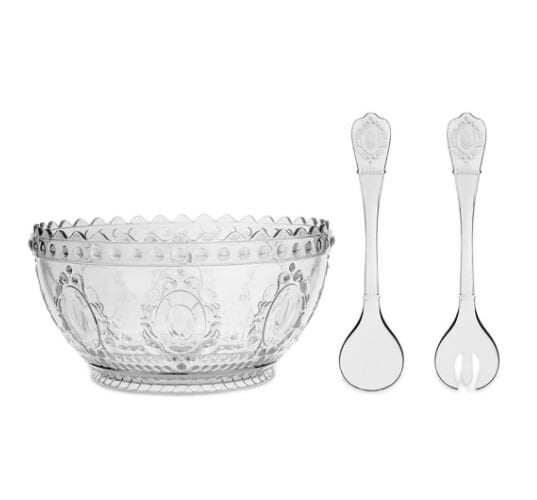 Baroque Rock Salata Kase Ve Servis Seti Şeffaf