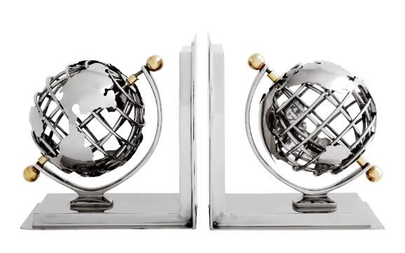 BOOKEND GLOBE 2'Lİ SET NİKEL