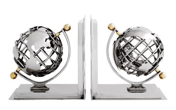 BOOKEND GLOBE 2'Lİ SET NİKEL