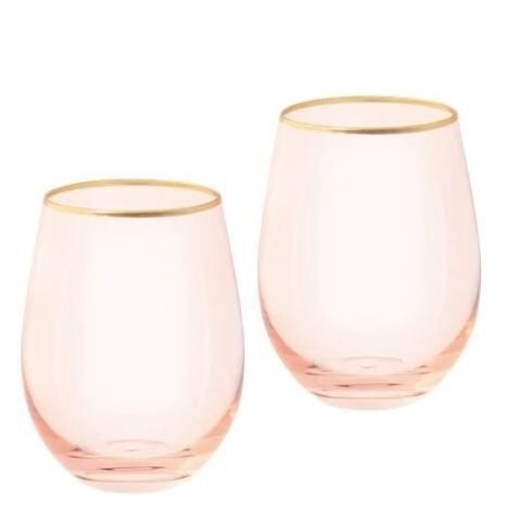 Tumbler Glasses Crystal Rose Set of 2