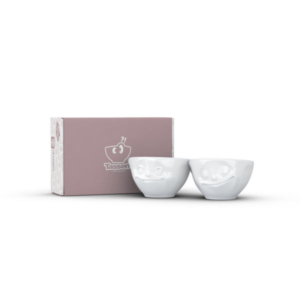 Dreamy & Happy- beyaz ikili küçük kase set, 100 ml