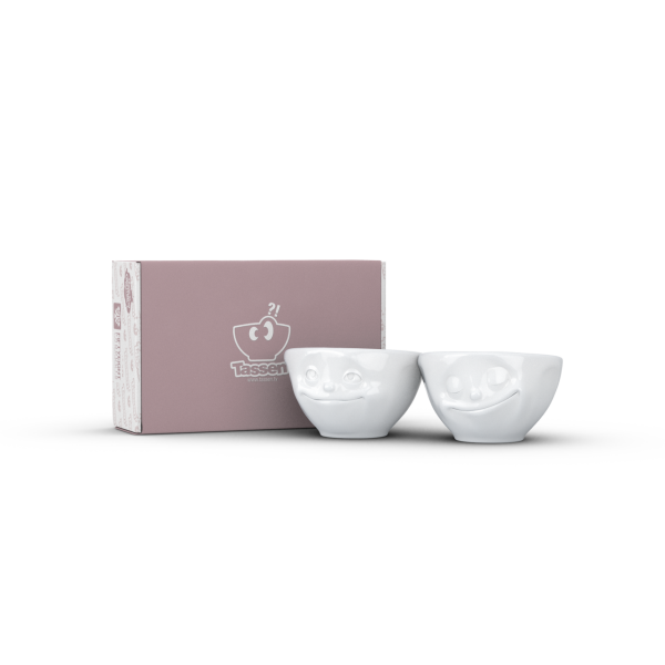 Dreamy & Happy- beyaz ikili küçük kase set, 100 ml