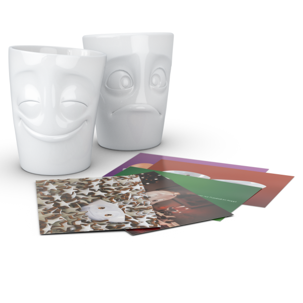 Cheery & Bafflede- beyaz ikili bardak seti, 350 ml