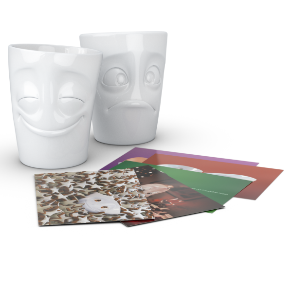 Cheery & Bafflede- beyaz ikili bardak seti, 350 ml