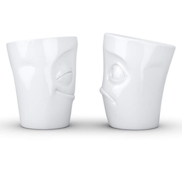 Cheery & Bafflede- beyaz ikili bardak seti, 350 ml