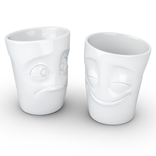 Cheery & Bafflede- beyaz ikili bardak seti, 350 ml