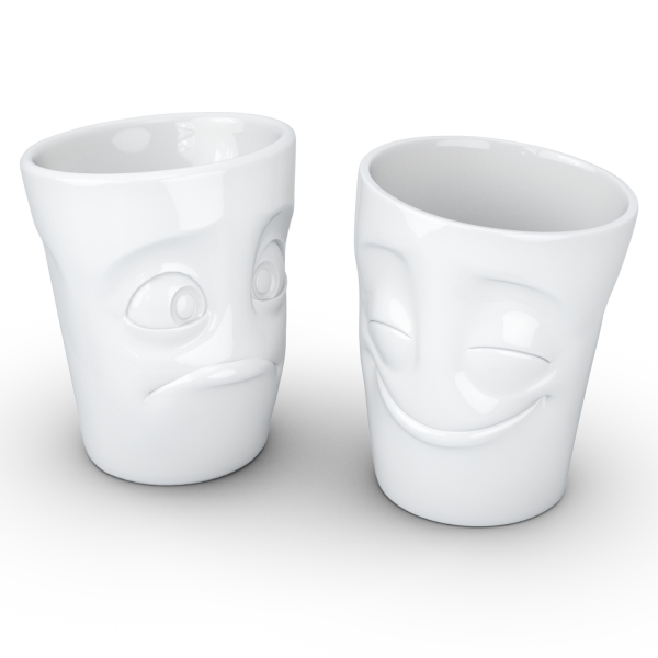 Cheery & Bafflede- beyaz ikili bardak seti, 350 ml