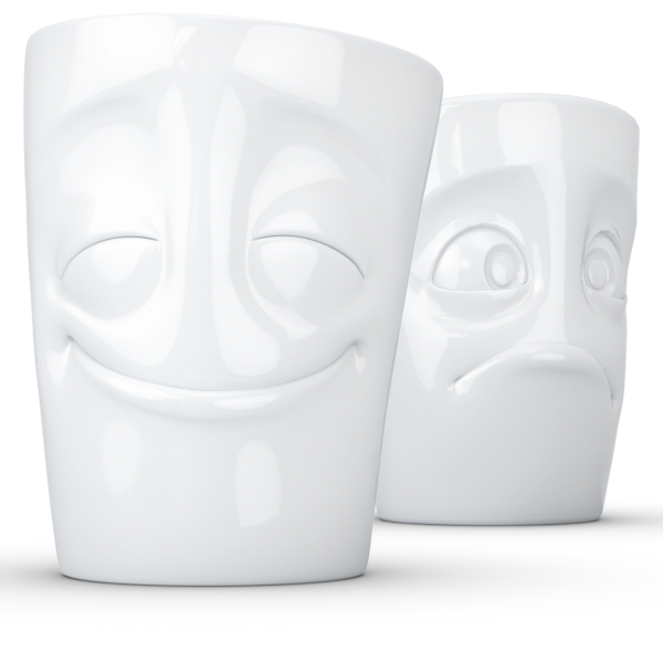 Cheery & Bafflede- beyaz ikili bardak seti, 350 ml