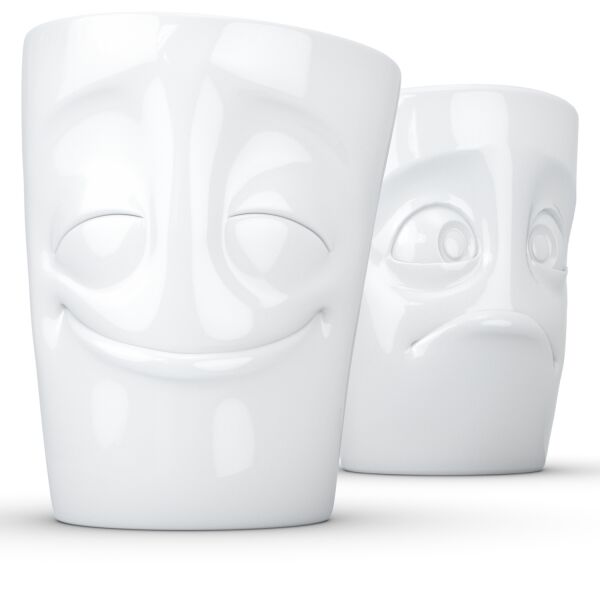 Cheery & Bafflede- beyaz ikili bardak seti, 350 ml