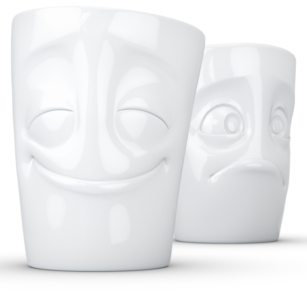 Cheery & Bafflede- beyaz ikili bardak seti, 350 ml
