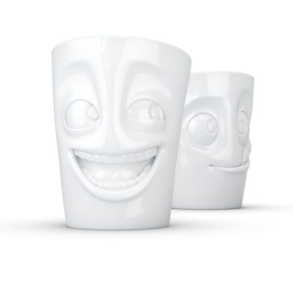 Joking & Tasty- beyaz ikili bardak seti, 350 ml