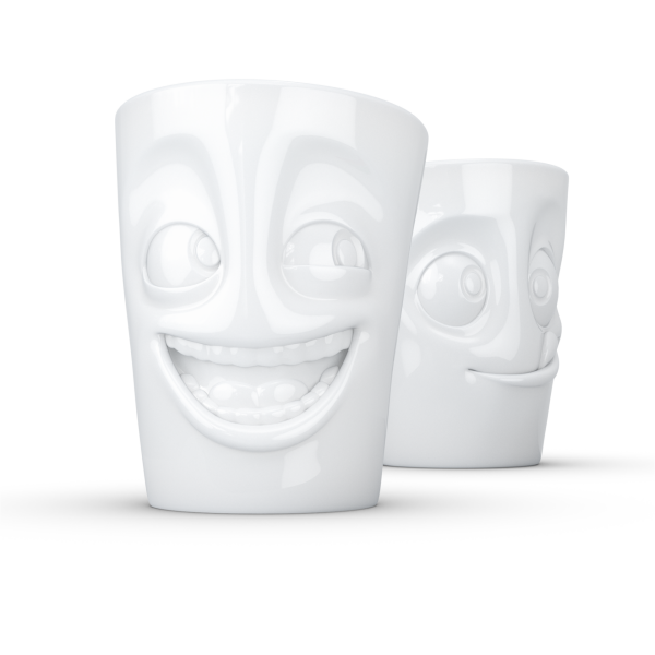 Joking & Tasty- beyaz ikili bardak seti, 350 ml