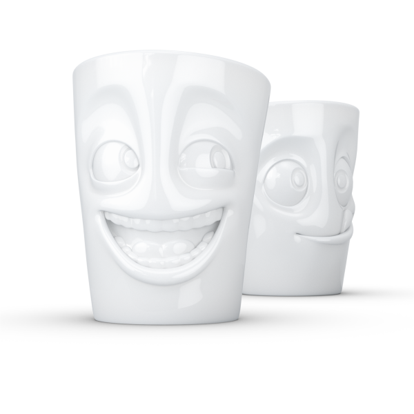 Joking & Tasty- beyaz ikili bardak seti, 350 ml