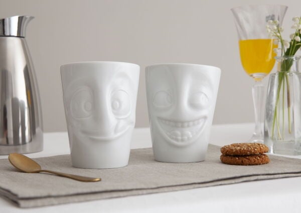 Joking & Tasty- beyaz ikili bardak seti, 350 ml