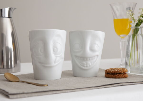 Joking & Tasty- beyaz ikili bardak seti, 350 ml