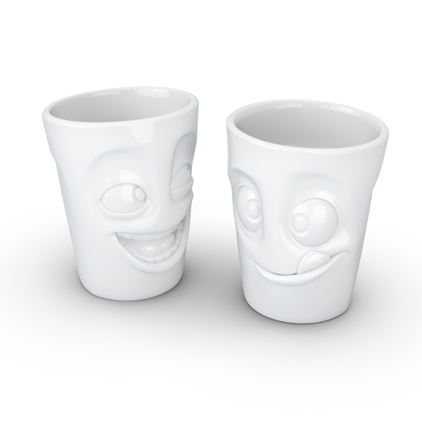 Joking & Tasty- beyaz ikili bardak seti, 350 ml