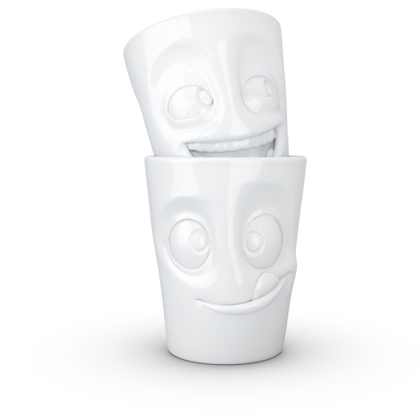 Joking & Tasty- beyaz ikili bardak seti, 350 ml