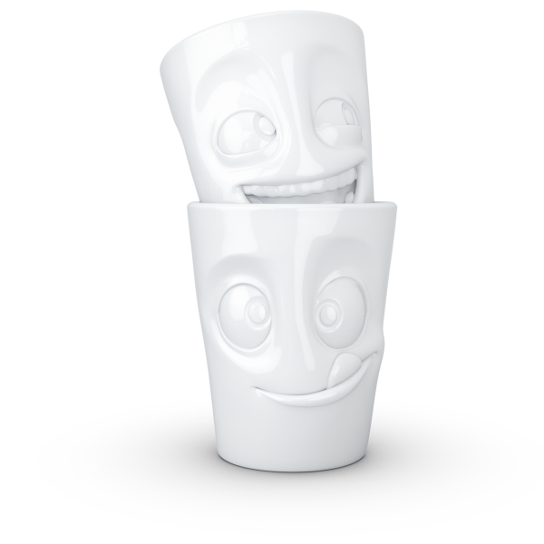 Joking & Tasty- beyaz ikili bardak seti, 350 ml