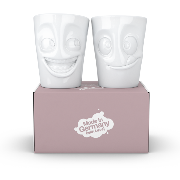 Joking & Tasty- beyaz ikili bardak seti, 350 ml