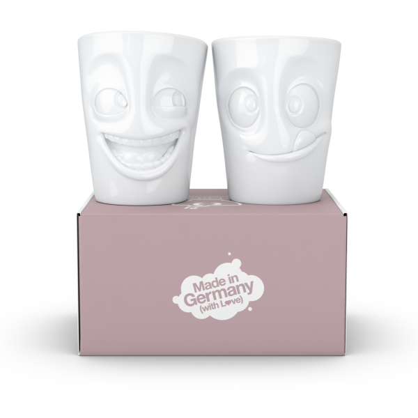 Joking & Tasty- beyaz ikili bardak seti, 350 ml