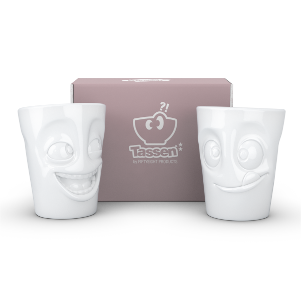 Joking & Tasty- beyaz ikili bardak seti, 350 ml