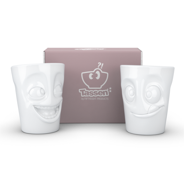 Joking & Tasty- beyaz ikili bardak seti, 350 ml