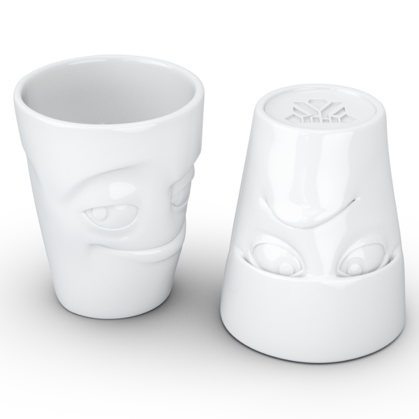 Grumpy & Impish- beyaz ikili bardak seti, 350 ml