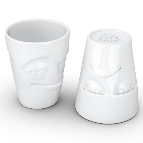 Grumpy & Impish- beyaz ikili bardak seti, 350 ml