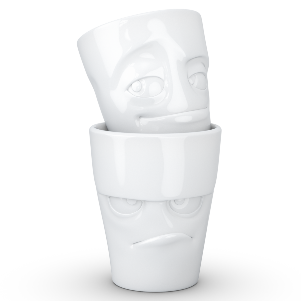 Grumpy & Impish- beyaz ikili bardak seti, 350 ml