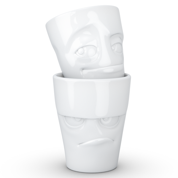 Grumpy & Impish- beyaz ikili bardak seti, 350 ml