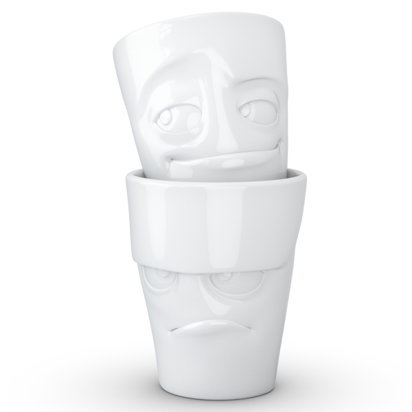 Grumpy & Impish- beyaz ikili bardak seti, 350 ml