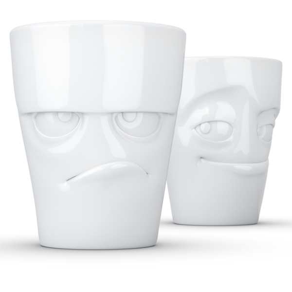 Grumpy & Impish- beyaz ikili bardak seti, 350 ml