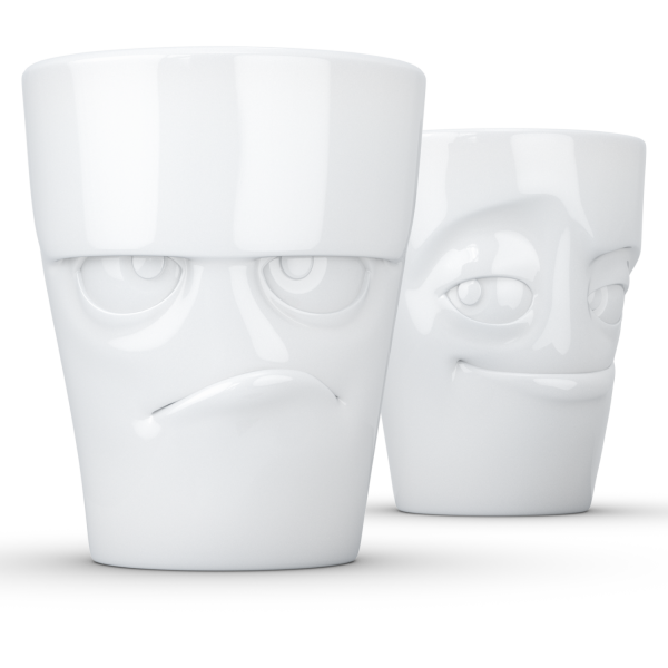 Grumpy & Impish- beyaz ikili bardak seti, 350 ml