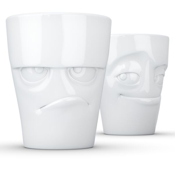 Grumpy & Impish- beyaz ikili bardak seti, 350 ml