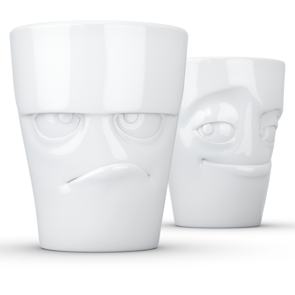 Grumpy & Impish- beyaz ikili bardak seti, 350 ml